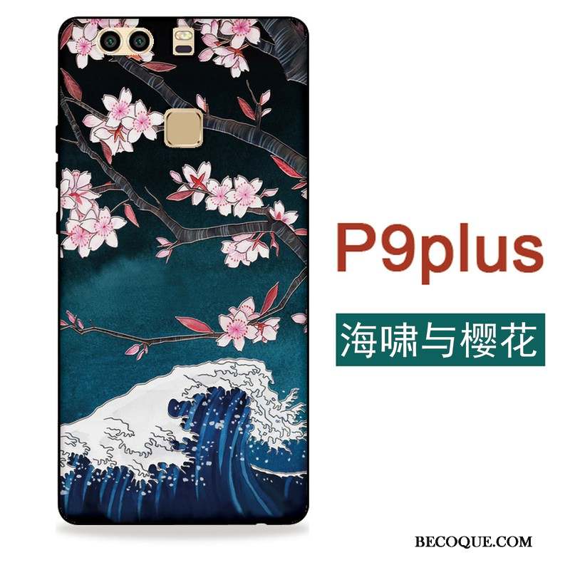 Huawei P9 Plus Coque Sakura Étui Vent Silicone Fluide Doux Grue
