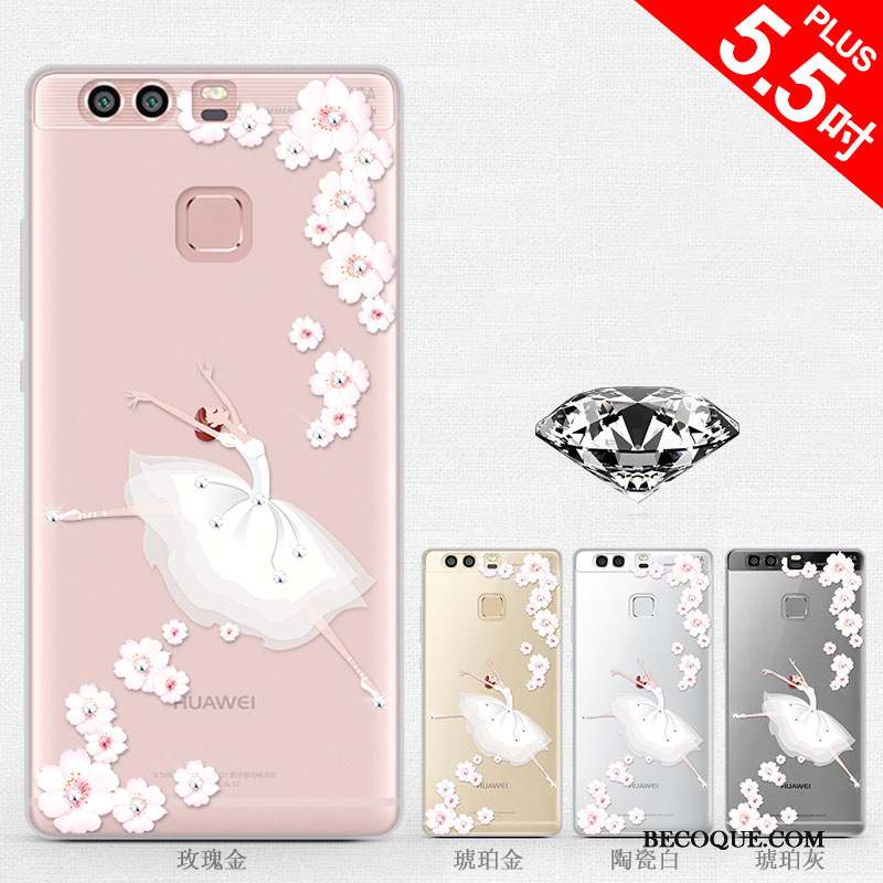 Huawei P9 Plus Dessin Animé Créatif Tendance Coque De Téléphone Strass Silicone