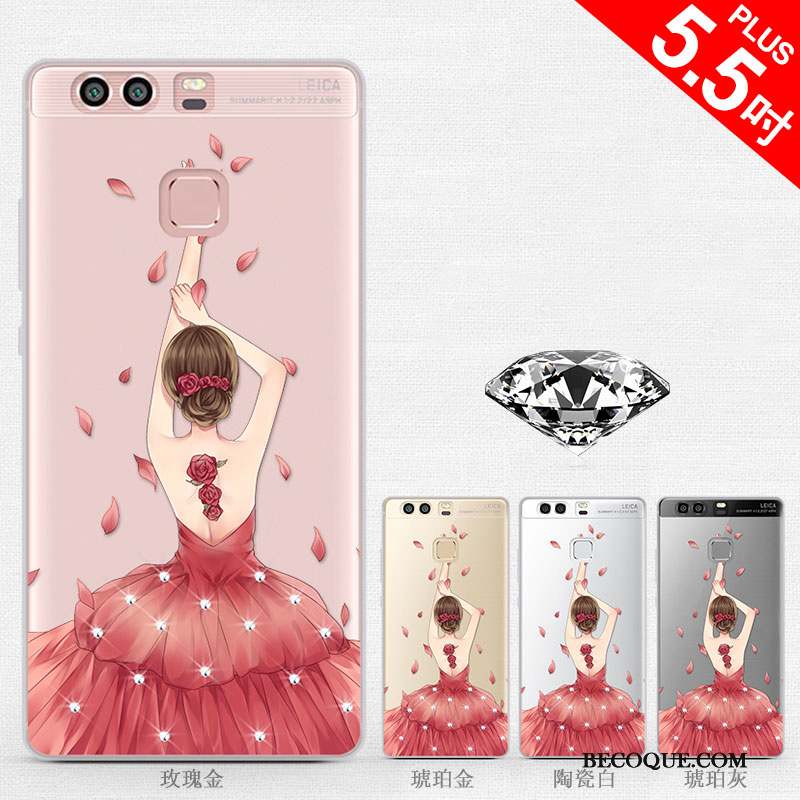 Huawei P9 Plus Dessin Animé Créatif Tendance Coque De Téléphone Strass Silicone