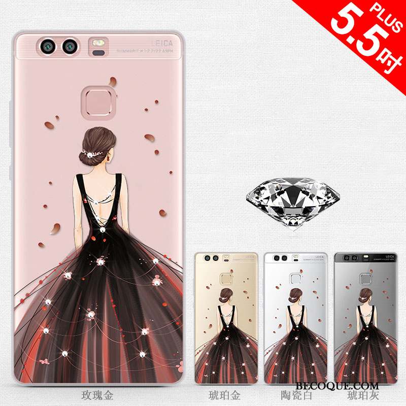 Huawei P9 Plus Dessin Animé Créatif Tendance Coque De Téléphone Strass Silicone