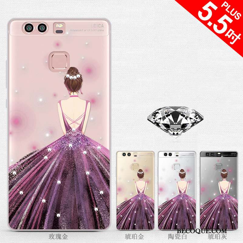 Huawei P9 Plus Dessin Animé Créatif Tendance Coque De Téléphone Strass Silicone