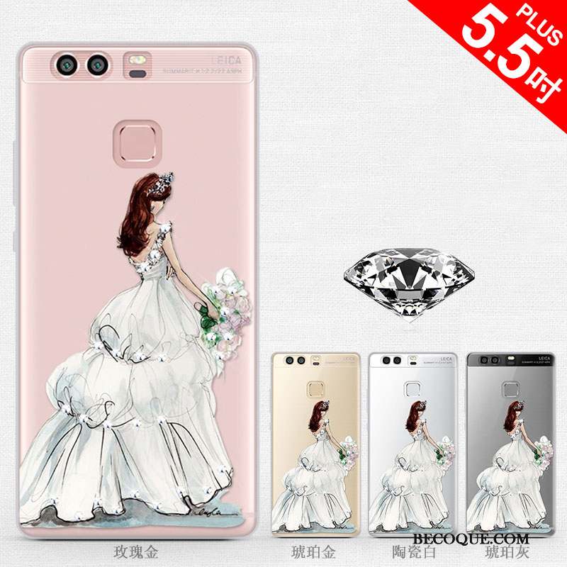 Huawei P9 Plus Dessin Animé Créatif Tendance Coque De Téléphone Strass Silicone