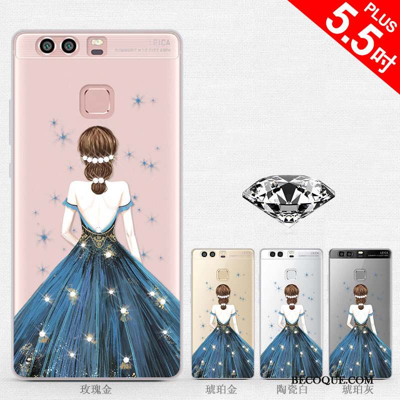 Huawei P9 Plus Dessin Animé Créatif Tendance Coque De Téléphone Strass Silicone