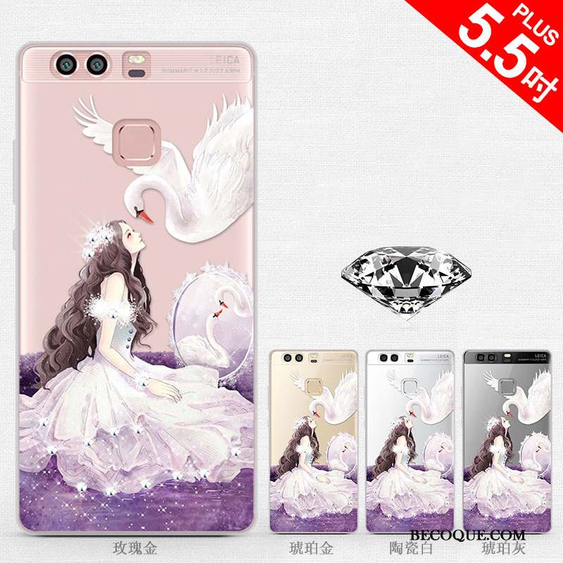 Huawei P9 Plus Dessin Animé Créatif Tendance Coque De Téléphone Strass Silicone