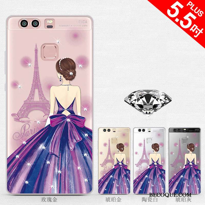 Huawei P9 Plus Dessin Animé Créatif Tendance Coque De Téléphone Strass Silicone