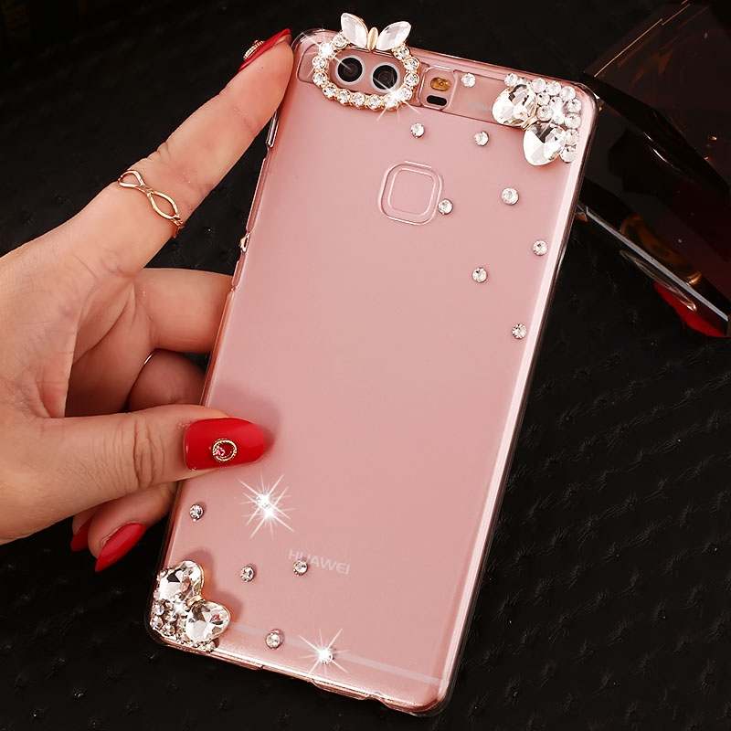 Huawei P9 Plus Difficile Coque De Téléphone Strass Rose Étui Pu