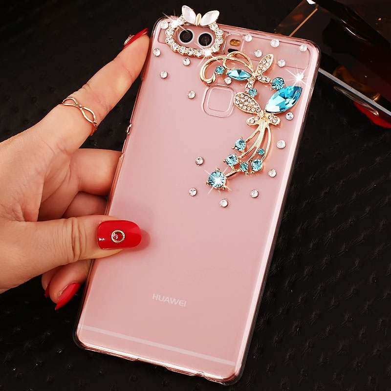 Huawei P9 Plus Difficile Coque De Téléphone Strass Rose Étui Pu