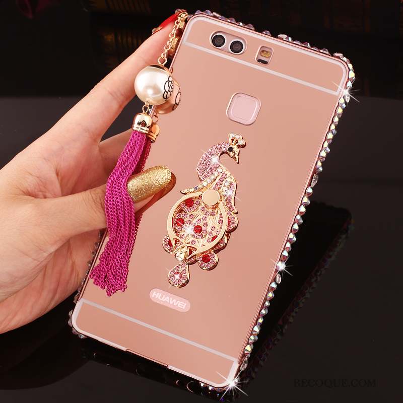 Huawei P9 Plus Protection Coque De Téléphone Strass Or Étui Border