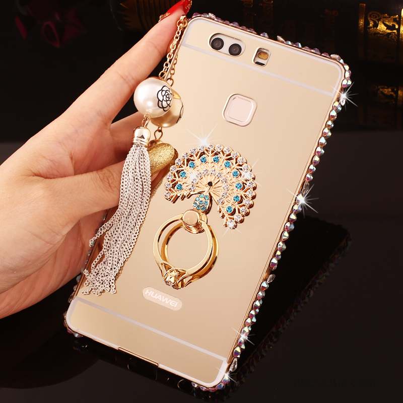 Huawei P9 Plus Protection Coque De Téléphone Strass Or Étui Border