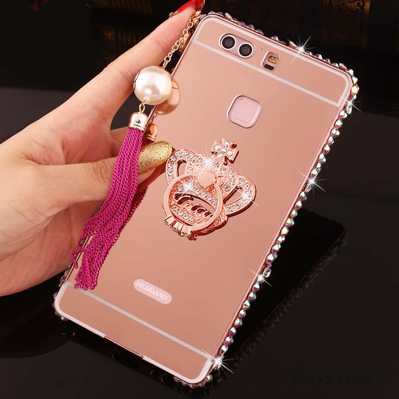 Huawei P9 Plus Protection Coque De Téléphone Strass Or Étui Border