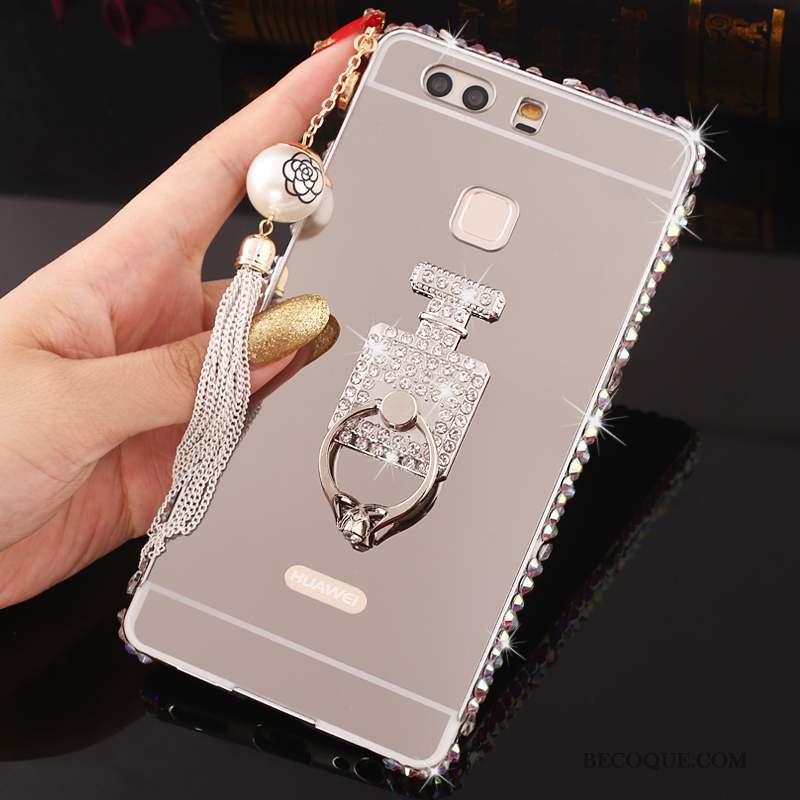 Huawei P9 Plus Protection Coque De Téléphone Strass Or Étui Border