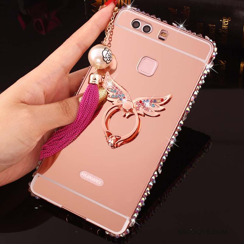 Huawei P9 Plus Protection Coque De Téléphone Strass Or Étui Border