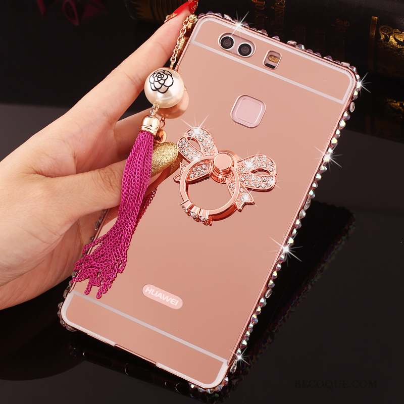 Huawei P9 Plus Protection Coque De Téléphone Strass Or Étui Border