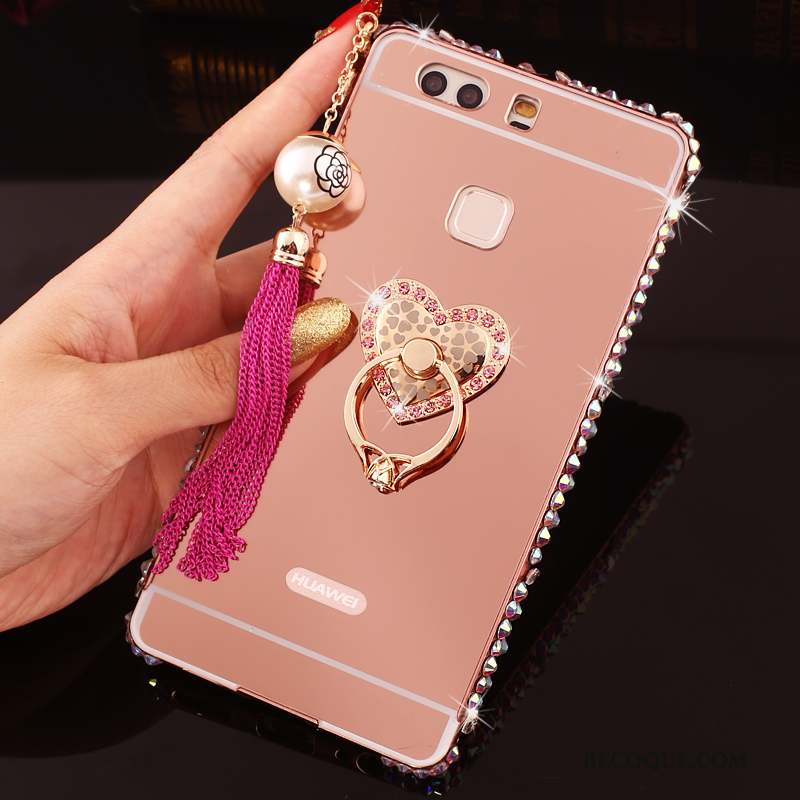 Huawei P9 Plus Protection Coque De Téléphone Strass Or Étui Border