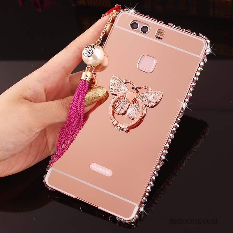 Huawei P9 Plus Protection Coque De Téléphone Strass Or Étui Border