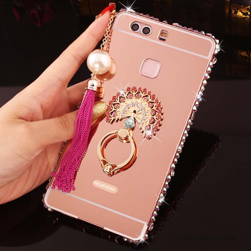 Huawei P9 Plus Protection Coque De Téléphone Strass Or Étui Border