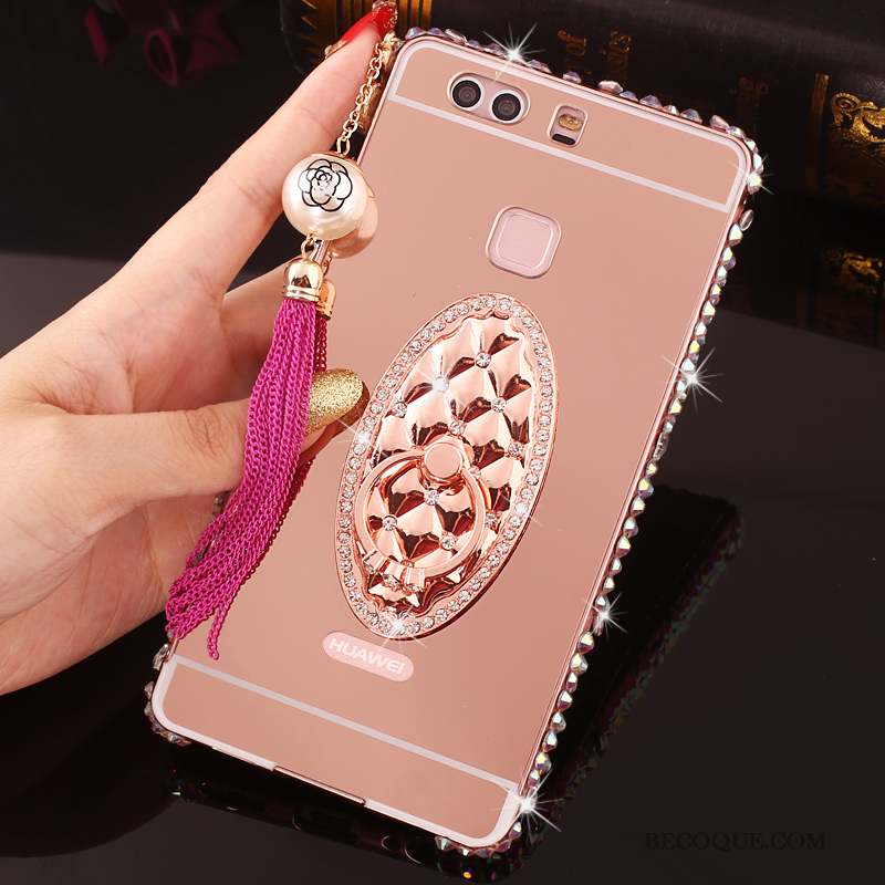 Huawei P9 Plus Protection Coque De Téléphone Strass Or Étui Border