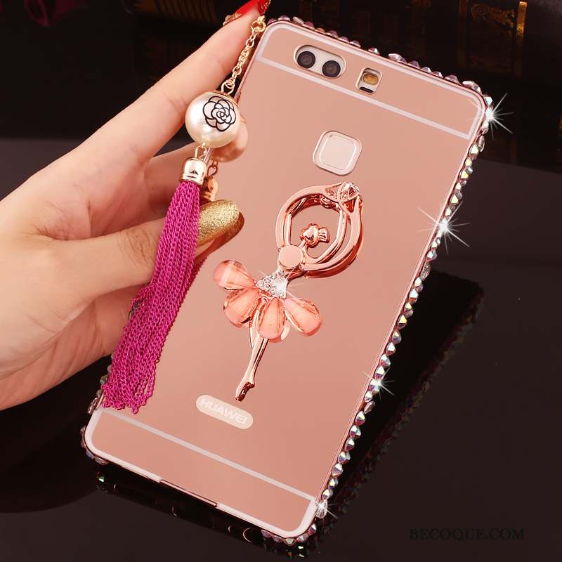 Huawei P9 Plus Protection Coque De Téléphone Strass Or Étui Border