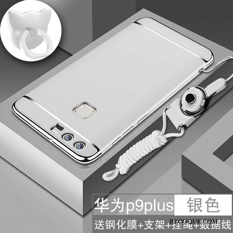 Huawei P9 Plus Tout Compris Noir Coque De Téléphone Délavé En Daim Protection Difficile