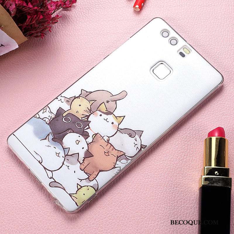 Huawei P9 Plus Transparent Coque De Téléphone Net Rouge Original Fluide Doux Silicone