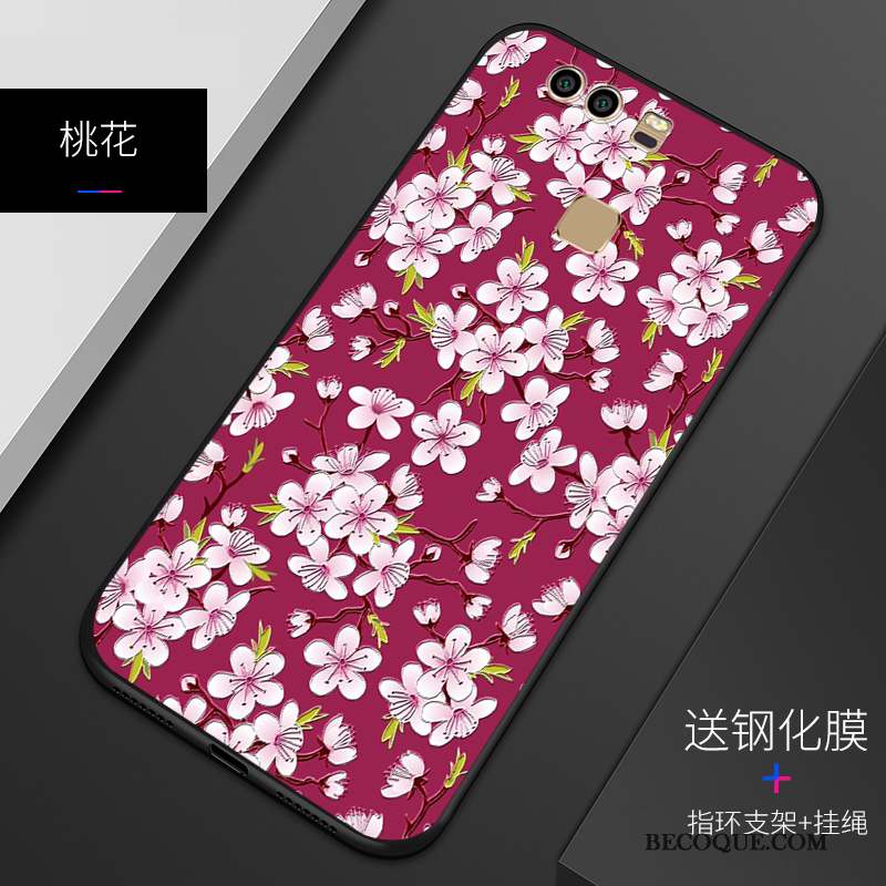 Huawei P9 Protection Délavé En Daim Silicone Coque De Téléphone Gaufrage Personnalisé