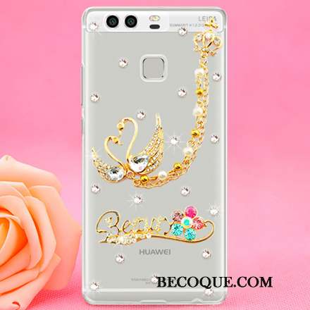 Huawei P9 Strass Étui Protection Téléphone Portable Difficile Coque