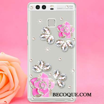 Huawei P9 Strass Étui Protection Téléphone Portable Difficile Coque