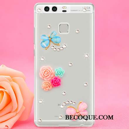 Huawei P9 Strass Étui Protection Téléphone Portable Difficile Coque