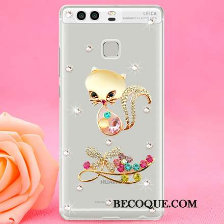 Huawei P9 Strass Étui Protection Téléphone Portable Difficile Coque