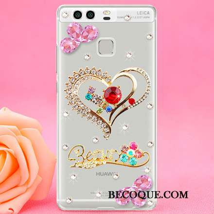 Huawei P9 Strass Étui Protection Téléphone Portable Difficile Coque