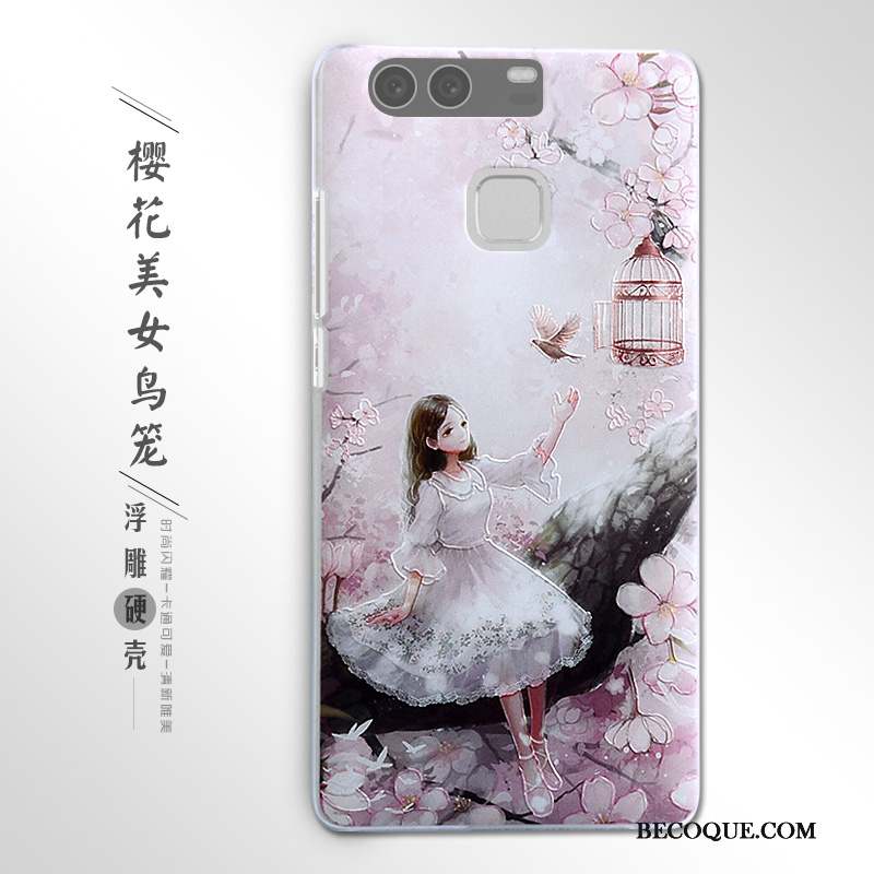 Huawei P9 Téléphone Portable Étui Gaufrage Difficile Protection Coque