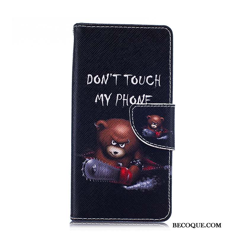 Huawei P9 Étui En Cuir Coque De Téléphone Protection Dessin Animé Noir Housse