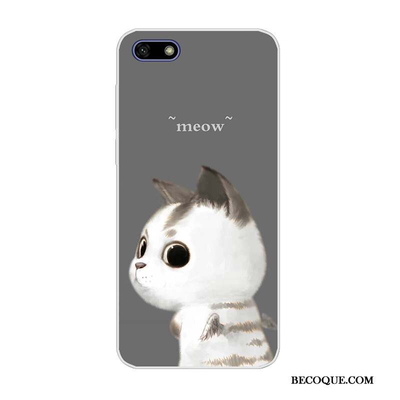 Huawei Y5 2018 Blanc Incassable Coque De Téléphone Dessin Animé Fluide Doux Silicone