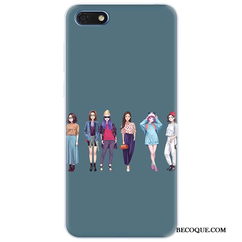 Huawei Y5 2018 Coque De Téléphone Étui Protection Bleu Transparent Incassable