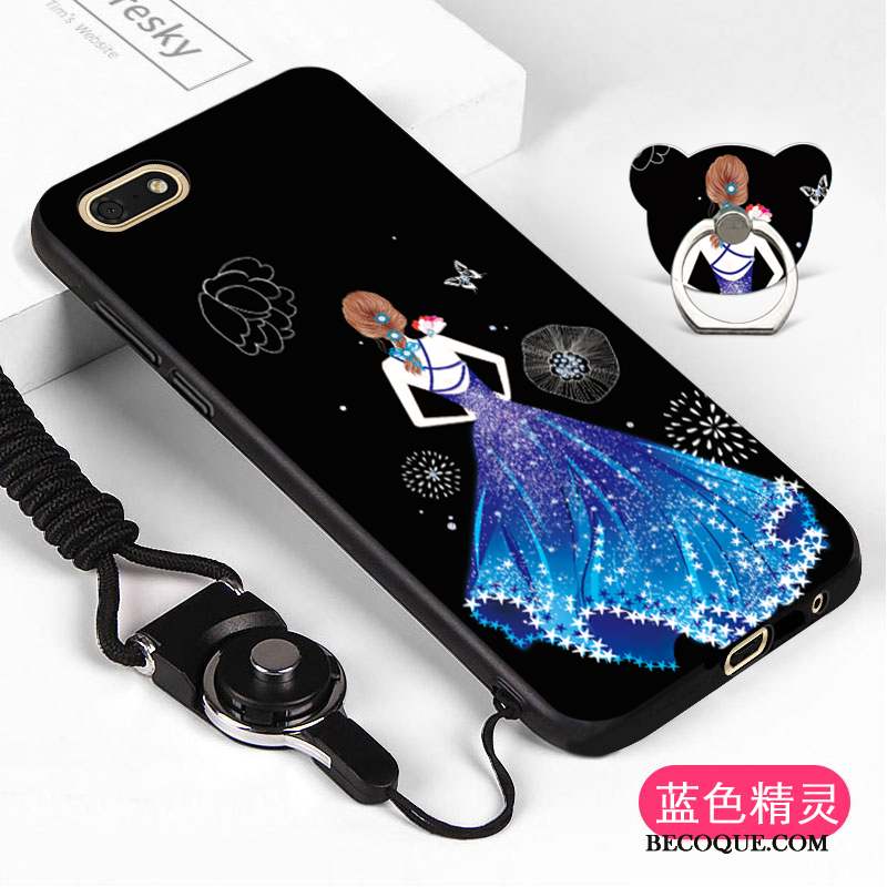 Huawei Y5 2018 Coque Dessin Animé Incassable Silicone Fluide Doux Blanc Ornements Suspendus