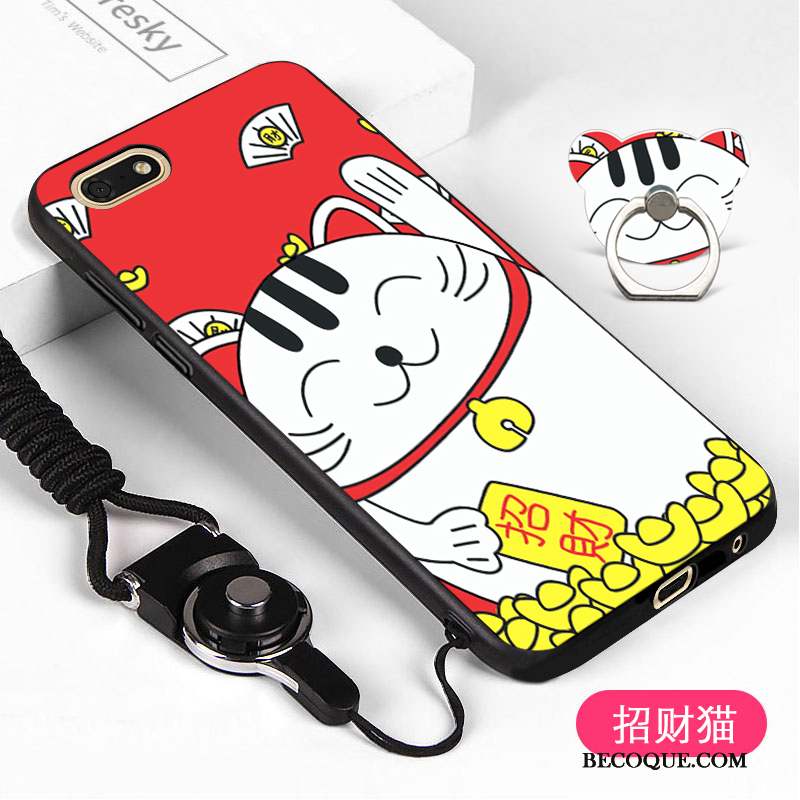 Huawei Y5 2018 Coque Dessin Animé Incassable Silicone Fluide Doux Blanc Ornements Suspendus