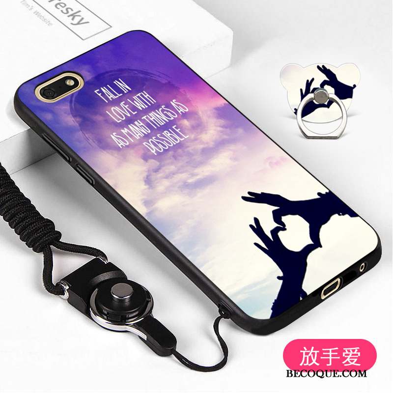 Huawei Y5 2018 Coque Dessin Animé Incassable Silicone Fluide Doux Blanc Ornements Suspendus