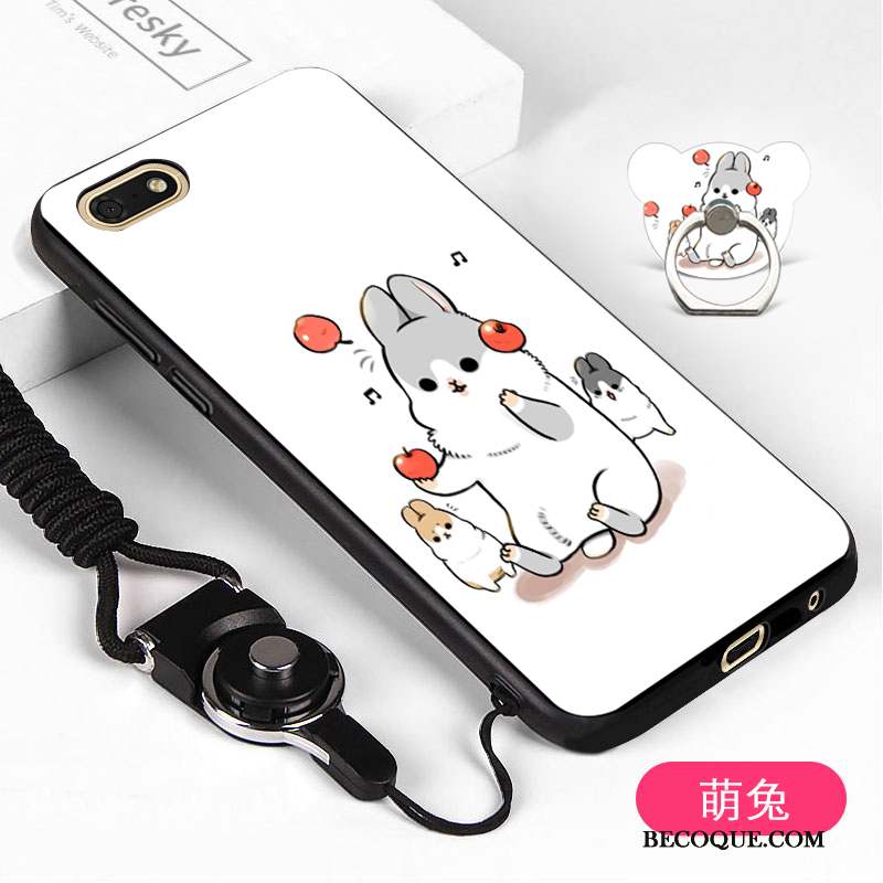 Huawei Y5 2018 Coque Dessin Animé Incassable Silicone Fluide Doux Blanc Ornements Suspendus