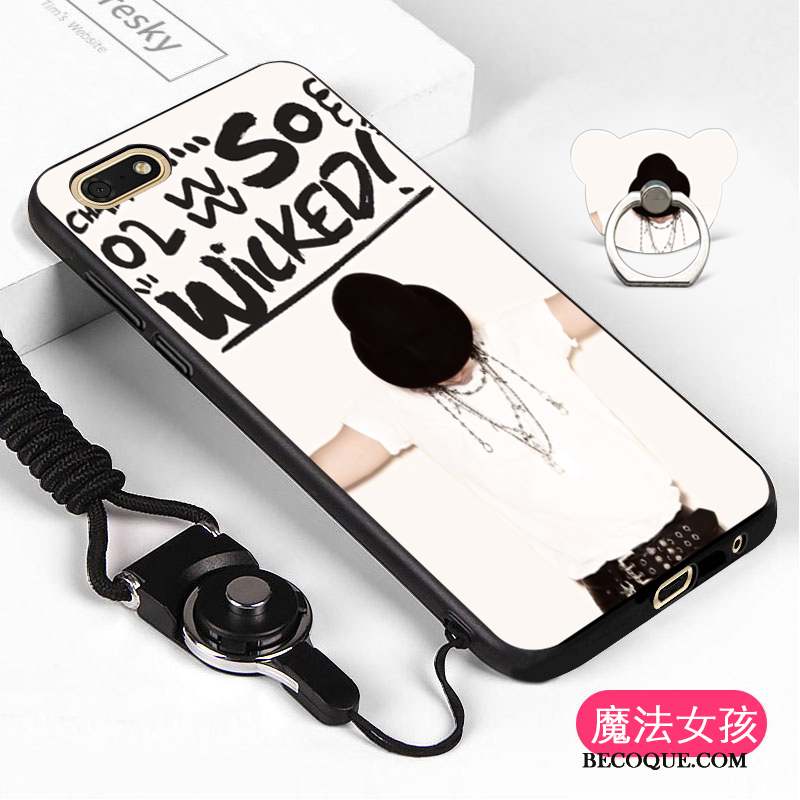 Huawei Y5 2018 Coque Dessin Animé Incassable Silicone Fluide Doux Blanc Ornements Suspendus