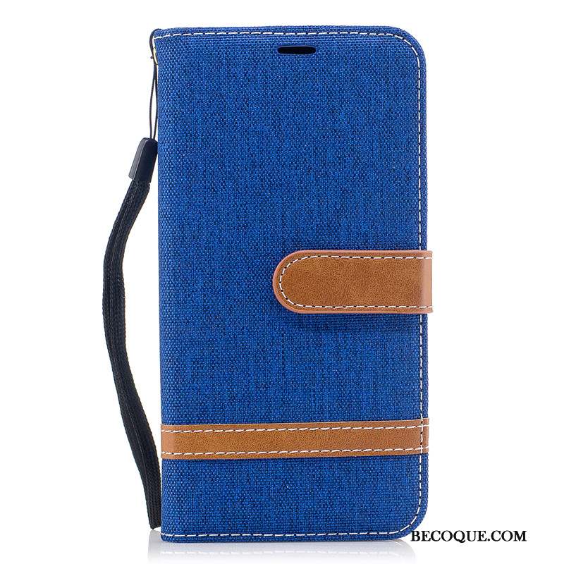 Huawei Y5 2018 Coque En Denim Protection Étui Portefeuille Housse Ornements Suspendus