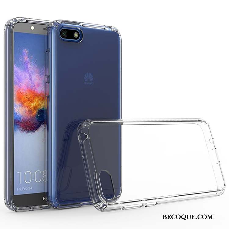 Huawei Y5 2018 Coque Protection Incassable Noir Europe Étui Transparent