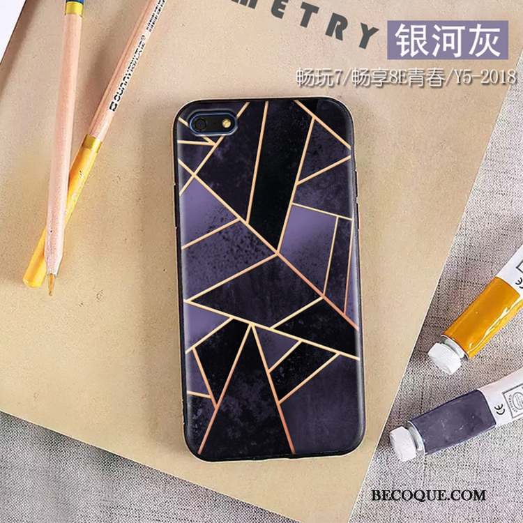 Huawei Y5 2018 Fluide Doux Jeunesse Coque De Téléphone Incassable Nouveau Violet