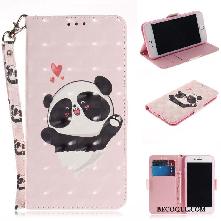 Huawei Y5 2018 Housse Coque De Téléphone Étui Plier Rose Portefeuille