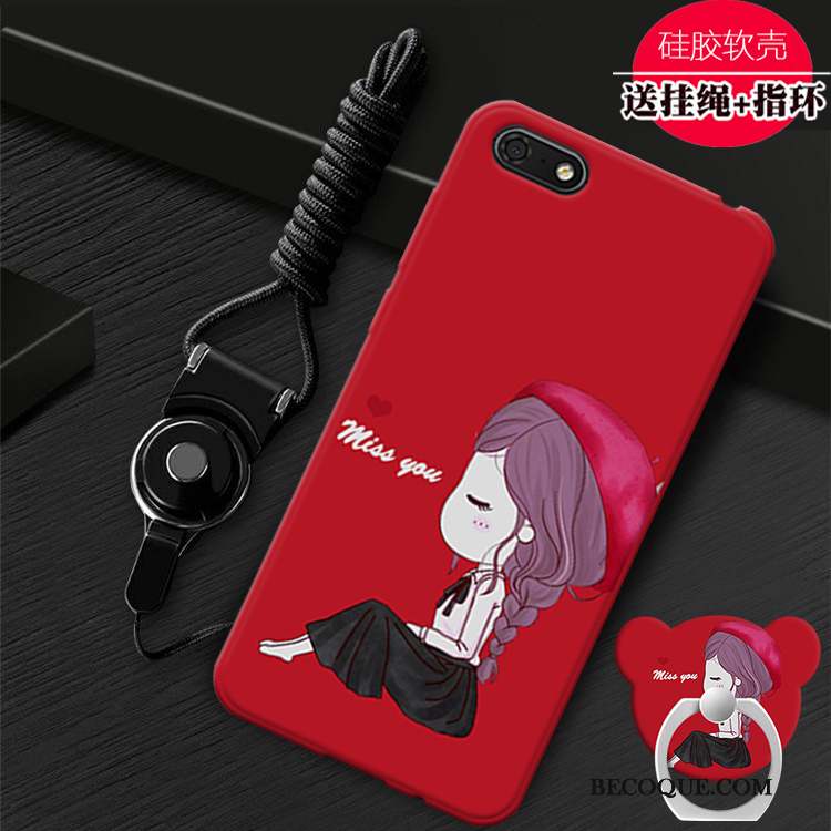 Huawei Y5 2018 Personnalité Rouge Mode Fluide Doux Coque De Téléphone Support