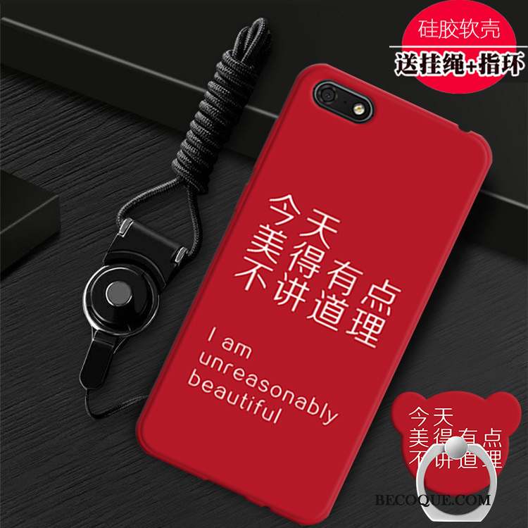 Huawei Y5 2018 Personnalité Rouge Mode Fluide Doux Coque De Téléphone Support