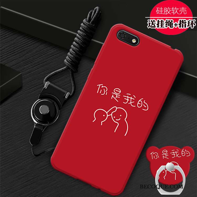 Huawei Y5 2018 Personnalité Rouge Mode Fluide Doux Coque De Téléphone Support