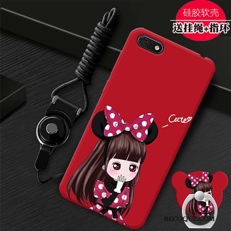 Huawei Y5 2018 Personnalité Rouge Mode Fluide Doux Coque De Téléphone Support