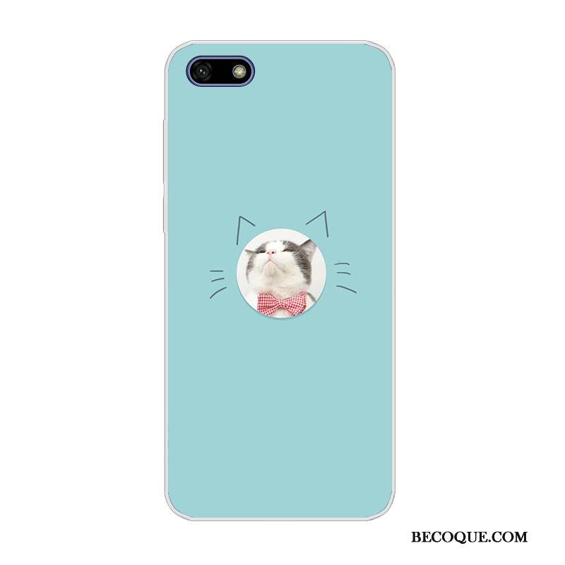 Huawei Y5 2018 Protection Incassable Dessin Animé Étui Vert Coque De Téléphone