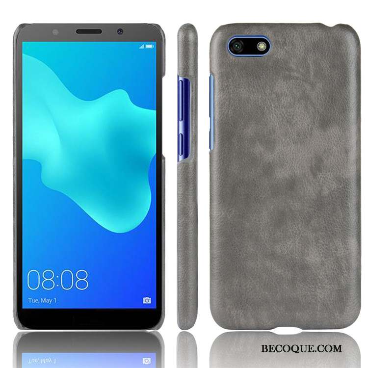 Huawei Y5 2018 Protection Litchi Qualité Modèle Fleurie Coque De Téléphone Difficile