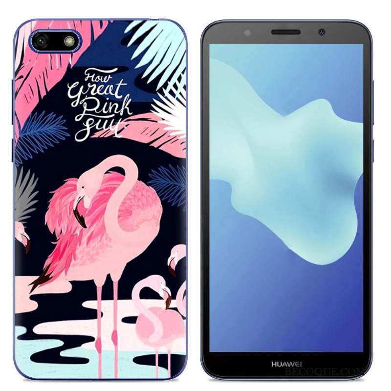 Huawei Y5 2018 Rose Simple Coque Étui Créatif Fluide Doux